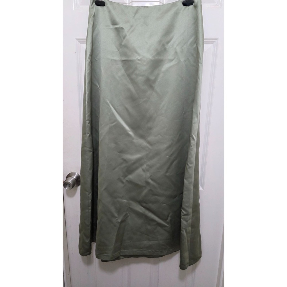 VTG After Six Y2k Regency 90s Glam Sage Green Formal Floor-Length Skirt Size 14